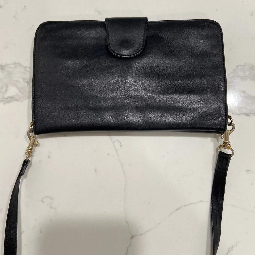 Genuine Leather Antonio Melani Vintage Black Crossbody Bag 🔥(Made in Italy) - Picture 4 of 7
